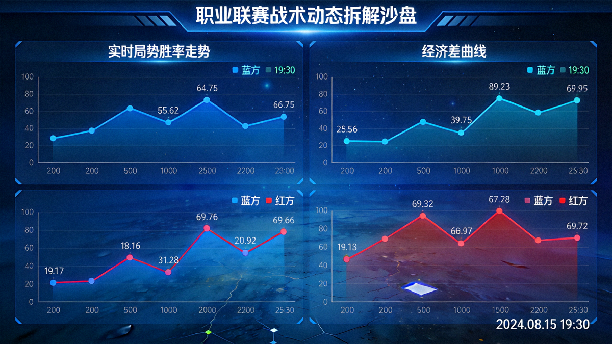职业联赛战术动态拆解沙盘：实时局势胜率走势与经济差曲线大屏界面
